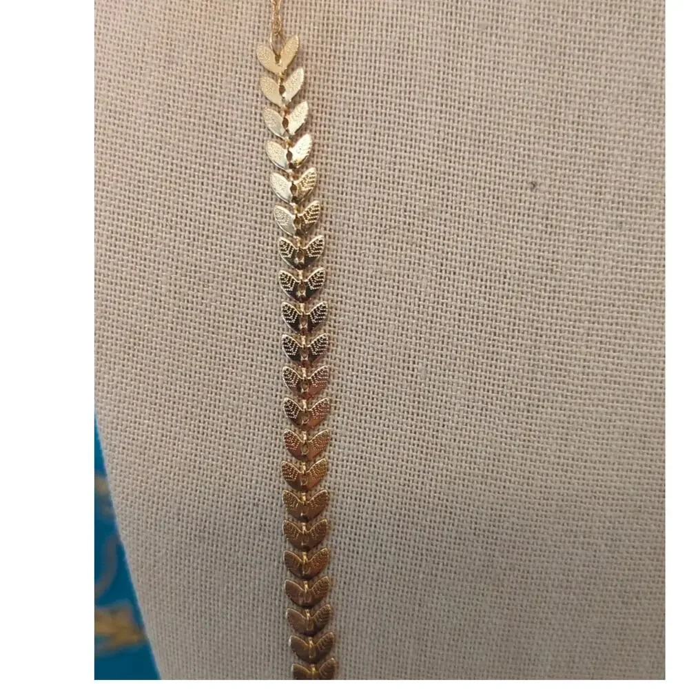 Delicate Gold Tone Leaf Necklace